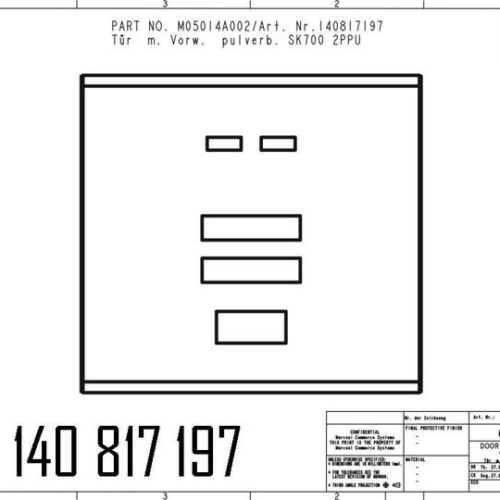140817197 - DOOR + DISPLAY + PRESET POWDER COATED. SK700 2PPU